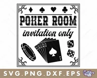 VIntage Poker Room Sign | Western Svg | Vintage Poker Svg Product Image 2