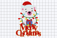 Polar Bear Christmas Topper 3D SVG Product Image 3