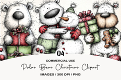Polar Bear Christmas Clipart Product Image 1