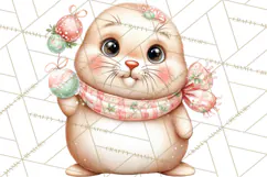 Christmas Arctic Animal PNG Kawaii Clipart Product Image 5