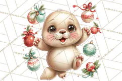 Christmas Arctic Animal PNG Kawaii Clipart Product Image 4