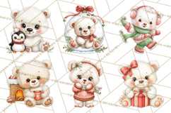 Christmas Arctic Animal PNG Kawaii Clipart Product Image 9