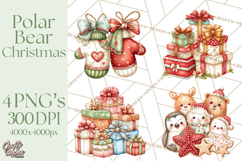 Christmas Arctic Animal PNG Kawaii Clipart Product Image 1