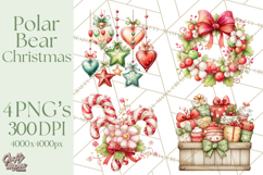 Christmas Arctic Animal PNG Kawaii Clipart Product Image 1