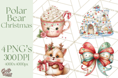 Christmas Arctic Animal PNG Kawaii Clipart Product Image 1