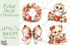 Christmas Arctic Animal PNG Kawaii Clipart Product Image 1