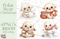 Christmas Arctic Animal PNG Kawaii Clipart Product Image 1