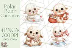 Christmas Arctic Animal PNG Kawaii Clipart Product Image 1