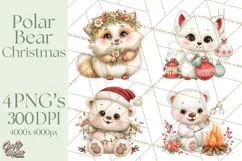 Christmas Arctic Animal PNG Kawaii Clipart Product Image 1