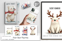 Polar Bear Playtime Digital Paper Product Image 1