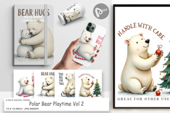 Polar Bear Playtime Digital Paper Product Image 1