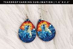 Polar Bear Teardrop Earring Sublimation PNG Design Product Image 1