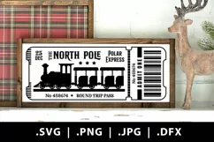 Polar Express Ticket svg and png - Vintage Style Christmas Product Image 1