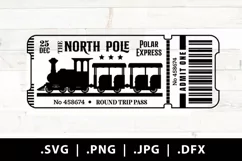 Polar Express Ticket svg and png - Vintage Style Christmas Product Image 2
