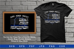 Police Flag With A Badge and text Serve Honor Protect Product Image 1