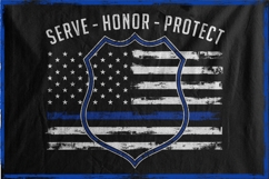 Police Flag With A Badge and text Serve Honor Protect Product Image 2
