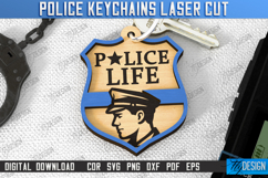 Personalized Police Keyrings Laser Cut Bundle, Name Keyrings Product Image 6