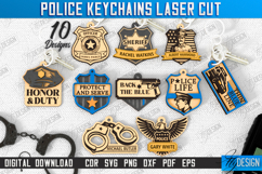 Personalized Police Keyrings Laser Cut Bundle, Name Keyrings Product Image 1