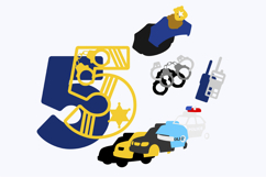Police Numbers 3D SVG Product Image 3