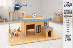 3D Wooden Police Station Playset Laser Cut | Kids Laser Product Image 3
