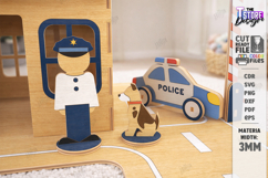 3D Wooden Police Station Playset Laser Cut | Kids Laser Product Image 4