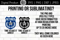 instructions for using this police retirement png or jpeg for printing or sublimating projects