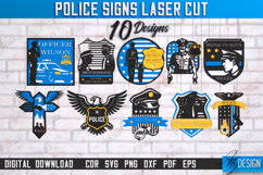 Personalized Police Signs Laser Cut Bundle, Wall Decor SVG Product Image 1