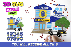 Police station Cake Topper 3D SVG Product Image 1