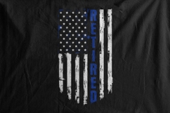 Police The American Flag with text RETIRED Vertical Product Image 2
