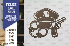 Police Wall Sign Laser Cut. Policeman Sign Laser Cut SVG Product Image 1
