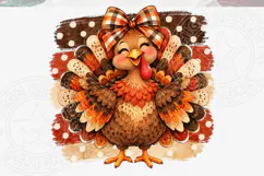 Polka Dot Turkey Thanksgiving PNG Product Image 5