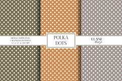 Polka Dots Digital Paper, Earth Tones Background, Fall Paper Product Image 1