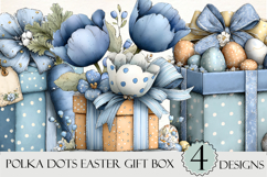 Whimsical Polka Dots Easter Gift Box Clipart Product Image 1