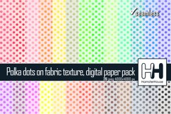 Polka dots on fabric texture, digital paper pack Product Image 1