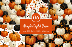 Polka Dots Pumpkin Digital Paper Product Image 1