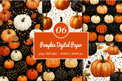 Polka Dots Pumpkin Digital Paper Product Image 1