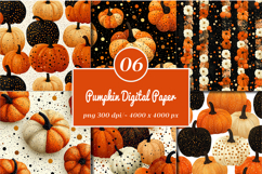 Polka Dots Pumpkin Digital Paper Product Image 1