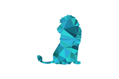 Polygonal art style animal lion character vector Product Image 1