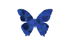 Polygonal art style butterfly character clipart Product Image 1