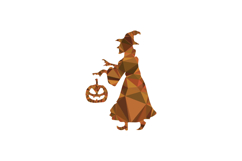 Polygonal style design halloween witch character clipart Product Image 1