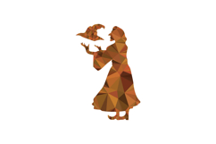 Polygonal style design halloween witch character graphic Product Image 1