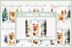 6 Winter Pomeranian Dog Tumbler Sublimation |Winter Tumbler Product Image 1