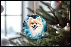Pomeranian Dog Christmas Round Ornament Sublimation Product Image 2