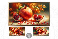 Pomegranate fruit still life painting frame tv art