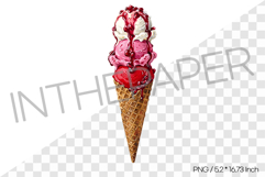 Pomegranate Ice Cream PNG Clipart Fruit Watrcolor Illust Product Image 1