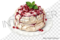 Pomegranate Pavlova PNG Clipart Fruit Illustration Watercolo Product Image 1