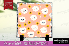 Pomeranian Dog Slate PNG Cute Chibi Puppy Square Slate Product Image 1