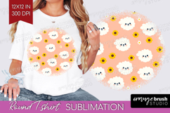 Pomeranian Dog Round Tshirt Background Cute Chibi Puppy PNG Product Image 1