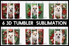 6 3D Christmas Pomeranian Tumbler Sublimation | 3D Tumbler Product Image 1