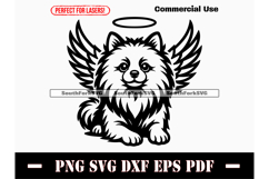 Pomeranian Angel Wings &amp; Halo Dog Memorial Design Product Image 1